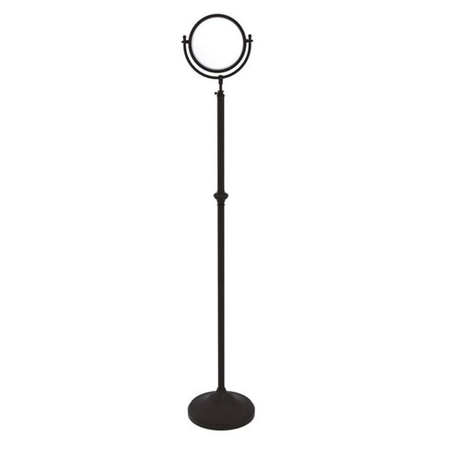 Allied Brass DMF-2/2X Adjustable Height Floor Standing 8 Inch Diameter with 2X Magnification Make-Up Mirror, Oil Rubbed Bronze