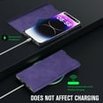 thumbnail image 6 of Allytech Magnetic Case for iPhone 14 Pro, Support Wireless Charging, Card Slot & Kickstand, [Comfortable Touch] Luxury PU Leather Anti-Fingerprint Shockproof Oil-Proof Flip Case - Purple, 6 of 8