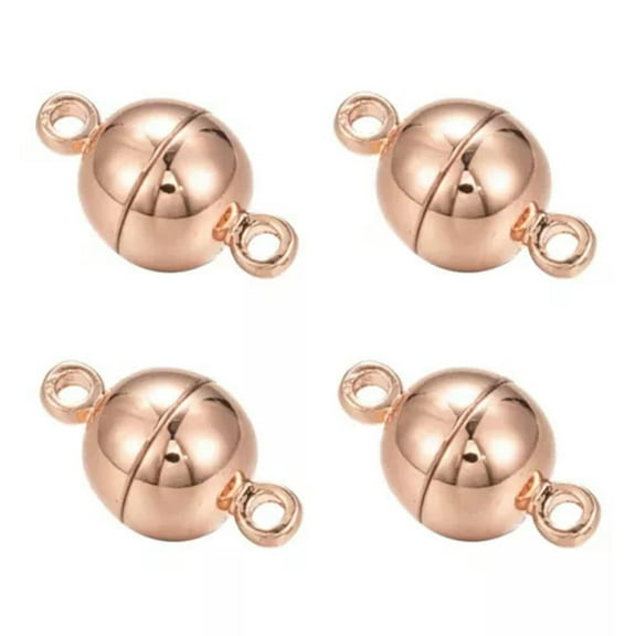 GKNET 20Sets Round Magnetic Clasps 14.5x8mm Magnet Converters Locking Clasp Jewelry-Rose Gold Plated