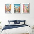 thumbnail image 4 of Hieng Vintage Travel Wall Art Canvas Italy Venice Amalfi Coast Pictures Set of 3 Blue Beach Posters Europe Landscape Painting Italian Decor Prints Living Room Bedroom Bathroom 16"x24" Framed, 4 of 5