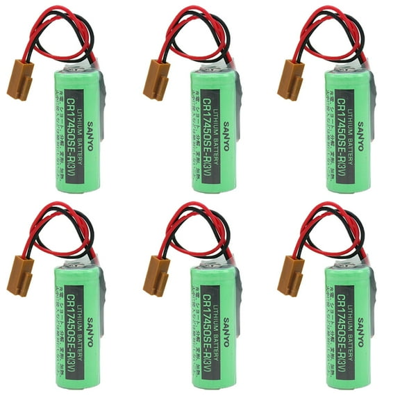 6PCS CR17450SE-R 3V 2500mah 3V Lithium Battery for FANUC A98L-0031-0012 CNC System with Plug