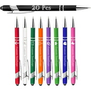 Personalized Custom Pens with Name Logo Engraved Pen Customized Ballpoint for Office Business Stylus Gift Wedding Birthday Graduation Men Women,20 Count, Blue,Green,Orange,Purple,Rose,White