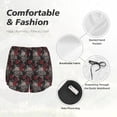 thumbnail image 6 of Lsque Skull and Red Roses Printed Women's Running Shorts with Liner Pockets,Elastic Quick Dry Workout Athletic Gym Yoga Shorts,Womens High Waist Shorts-X-Large, 6 of 9