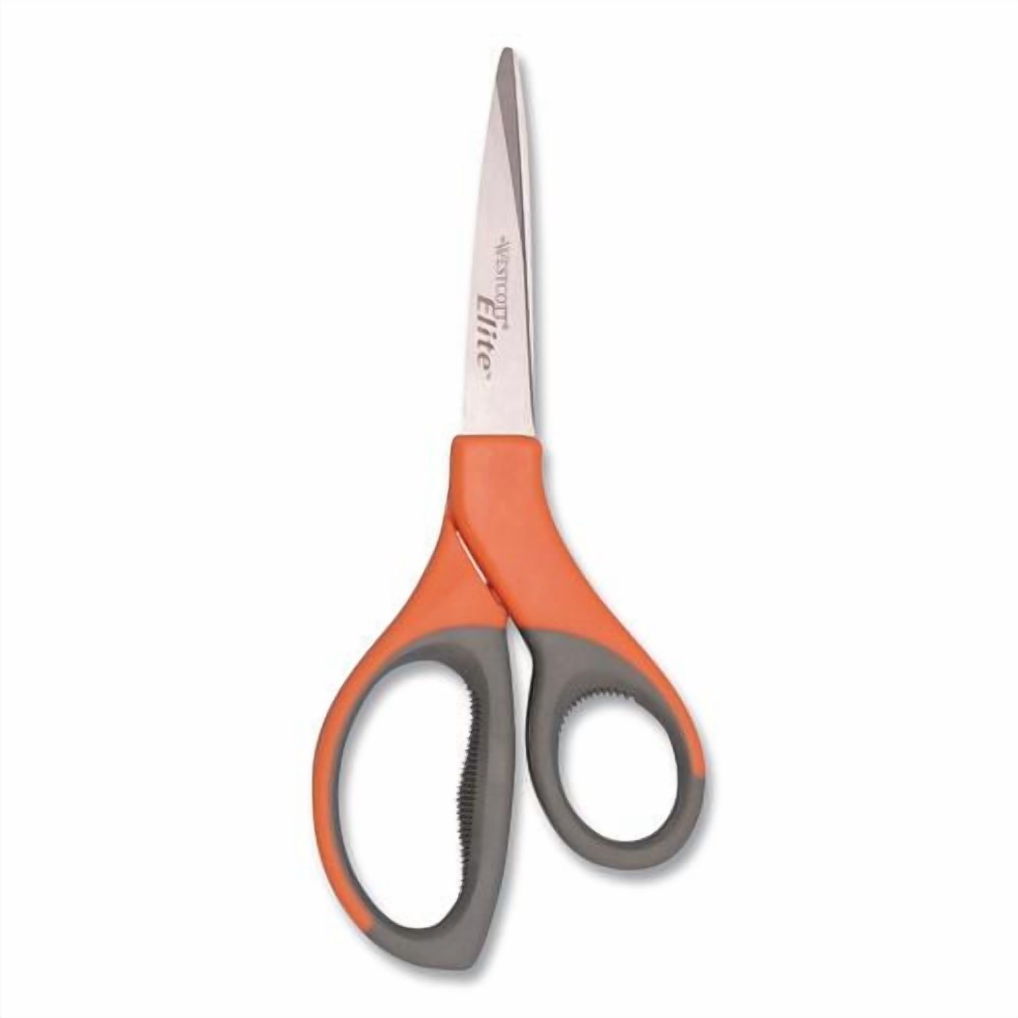 Elite Series Stainless Steel Shears, 8" Long, 3.5" Cut Length, Straight Orange Handle | Bundle of 10