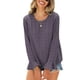 thumbnail image 1 of Blusa de trabajo acampanada con lunares en color gris oscuro para mujer con cuello redondo y mangas largas, 1 of 6