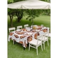 thumbnail image 4 of Outdoor Tablecloth with Umbrella Hole for Patio/Picnic/Party/Camping, Brown Vintage Football Waterproof Table Cloth Rectangle Table Cover Washable, Grey Wooden Retro Art Ball (60"x 120"), 4 of 8