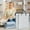 White#653🎶, variant on Violete Storage Bag With Handles White Waterproof Fabric | Large 26x26x8.7 in Plastic Organizer | Transparent Zippered Clothes, Linen, Blanket Storage Solution | Foldable, Reusable, Easy-View Design