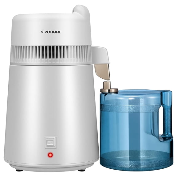 SPECSTAR Water Distiller Countertop 1.6 Gallon/6L 900W Distilled Water Machine with Smart Switch Purifier Filter for Home Office, White