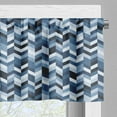 thumbnail image 3 of Ambesonne Slate Blue Valance Pack of 2, Zigzag Twisty Lines, 54"X12", Dark Slate Blue, 3 of 5