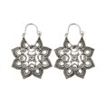 thumbnail image 1 of Fiudx Pendientes Antiguos, Diseño Étnico de Aro Colgante, Estilo Bohemio Floral, Construcción de Aleación, Uso Diario, Celebración de Festivales, Idea de Regalo Única., 1 of 2