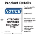 thumbnail image 2 of (2 Pack) Hydrogen Dispenser Emergency Stop OSHA Notice Sign 7 Inch X 10 Inch Vinyl Label Decal Sticker Weather Resistant, UV Protected for Workplace, Business, and Construction Site,, 2 of 7