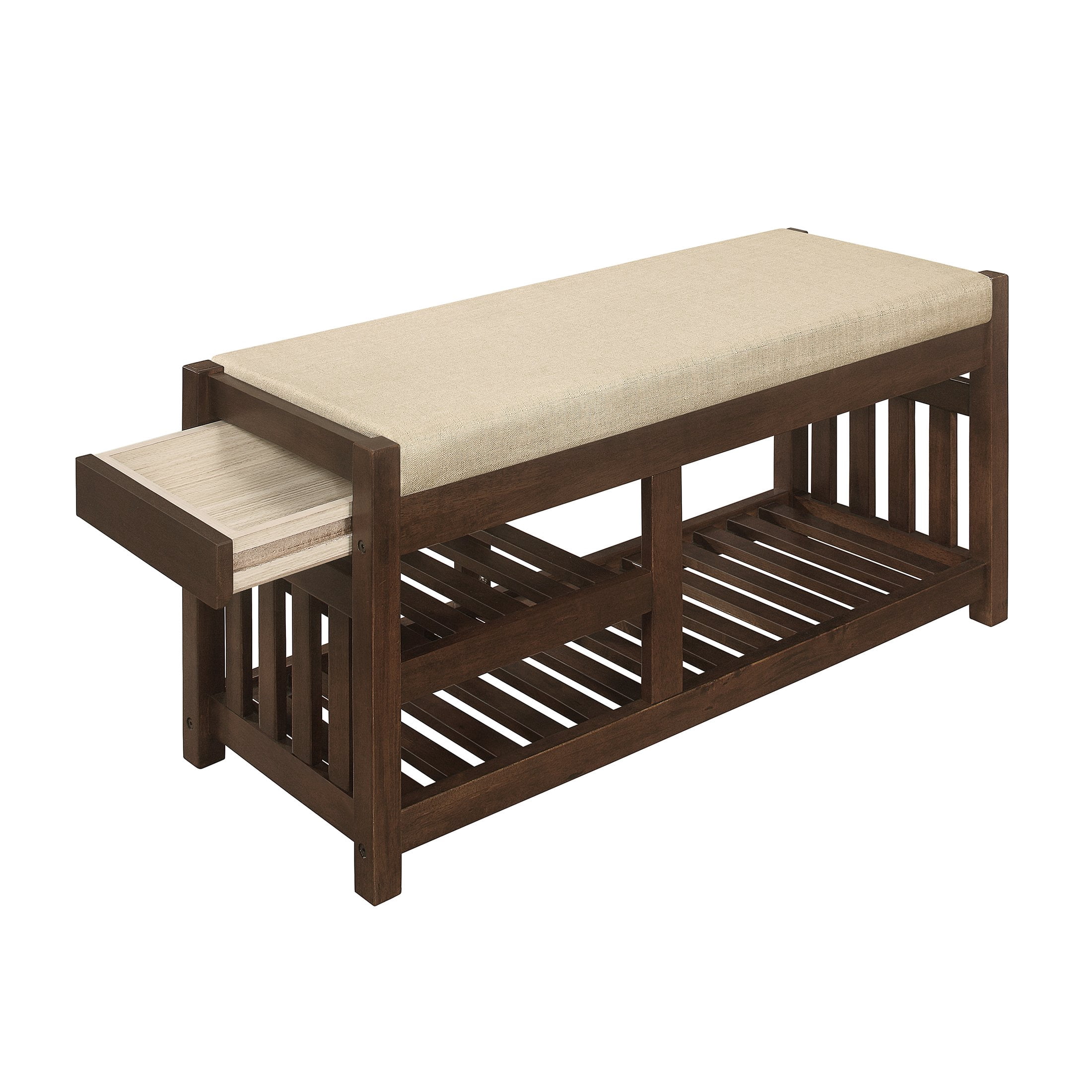 OakvillePark Cedar Shoe Storage Bench, Dark Walnut