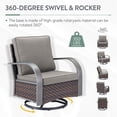 thumbnail image 5 of PARKWELL 5 Pieces 4-Seat Outdoor Conversation Set with 30" Fire Pit Table and Deep Seat Swivel Gliders,Brown Wicker and Gray Cushions, 5 of 12