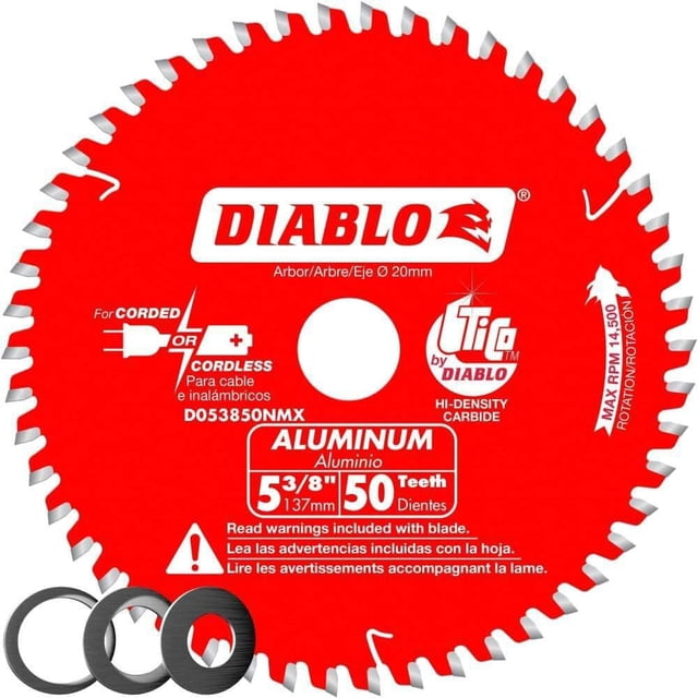 Hoja de sierra Diablo D053850NMX con eje de 13,7 cm, 50 dientes y 20 mm