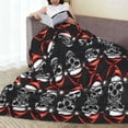 thumbnail image 6 of Salouo Skull santa hat Print Bed Blankets,Flannel Blanket Comfortable Air Conditioning Blanket Lightweight Blanket for Sofa Bed Travel & Couch -50"x40", 6 of 8