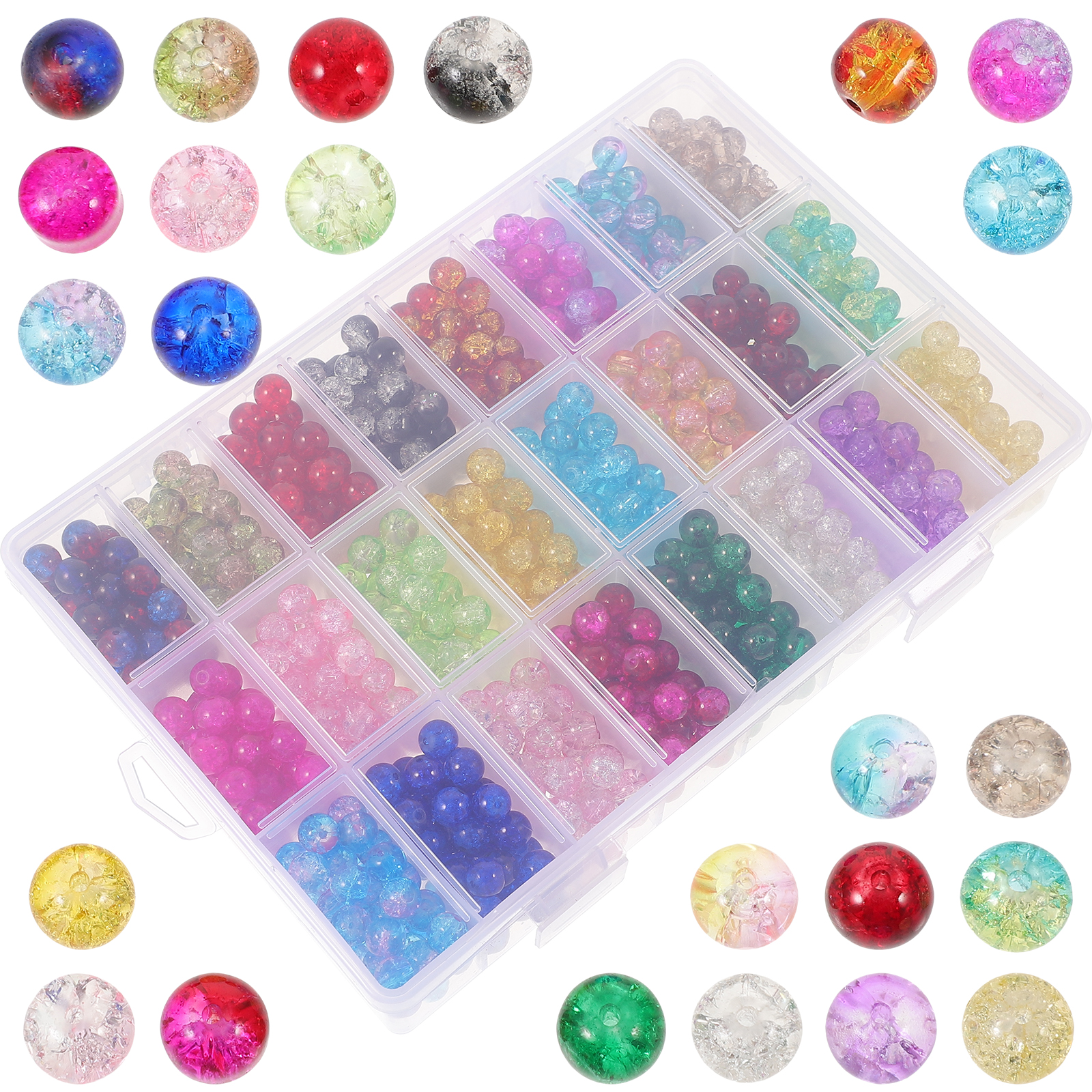 MLINS 1 Box of Glass DIY Beads Spacer Beads for Jewelry Small Glass Beads Glass Spacer Beads Jewelry Beads