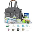 thumbnail image 2 of MOMIGO Diaper Bag Tote in Baby Breast Pump Bag Large Capacity Handbag with Adjustable Shoulder Strap(Gray), 2 of 7