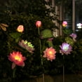 thumbnail image 5 of Luces solares de flor de loto, luces solares para exteriores para jardín, patio, decoración de patio, 5 of 5