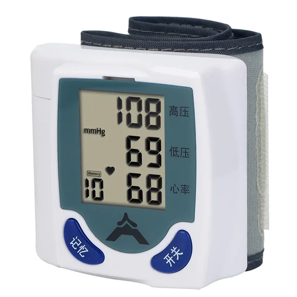 Esfigmomanómetros pulsómetro Digital automático, Monitor de presión arterial de muñeca Lcd, frecuencia cardíaca, medidor de pulso, tonómetro