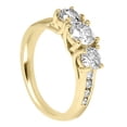 thumbnail image 2 of Pompeii 2ct Diamond Three Stone Engagement Ring 14K Yellow Gold Channel Set Round Cut, 2 of 3