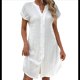 thumbnail image 3 of Vestido de para Mujer, Verano, Informal, Corta, Cuello en V, Midi, Abotonado, Camisero. XL, 3 of 6
