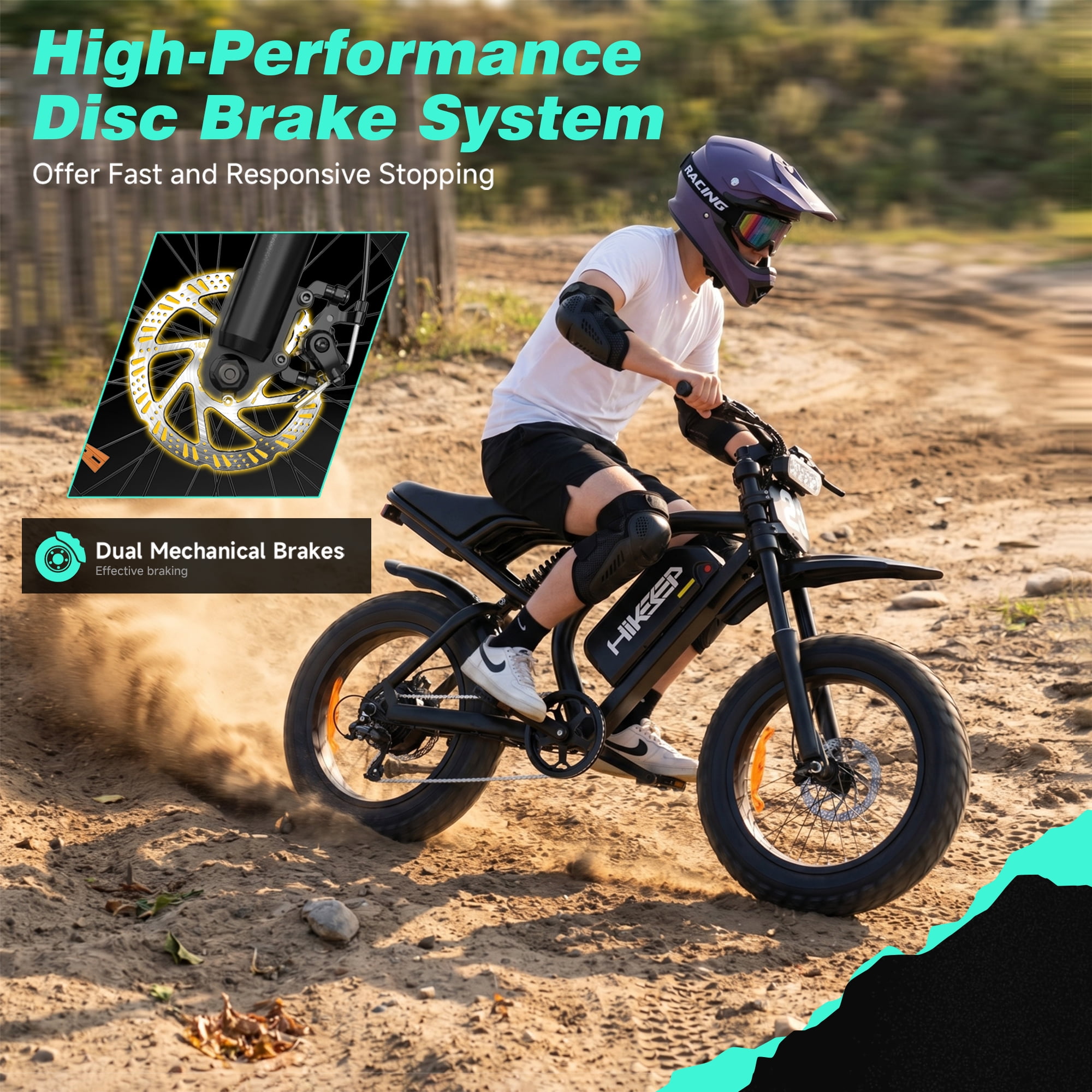 20" Fat Tire Electric Bike for Adults, 750W 1500W Peak Motor, 48V 17.5Ah Battery Ebike, E-Mountain Bike, UL2849