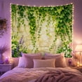 thumbnail image 2 of Ivy and Garden Flowers Around a Weathered Stone Wall, Serene Illustration for Flower Lovers, Garden Art, Housewarming Gift, Tapestry Wall Hanging for Living Room and Bedroom, 2 of 7
