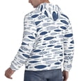 thumbnail image 6 of Xecao Blue Fish Pattern Men's Adult Pullover Hoodie,Hooded Sweatshirt-4X-Large, 6 of 7