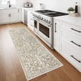 thumbnail image 2 of GLATTICE Runner Rug for Hallway 2x7 Non Slips Rug Runner Super Soft Kitchen Runner Rug Printed Faux Wool Floral Thin Rugs for Entryway Laundry Room Bedroom, Taupe Beige with Ivory Hues, 2 of 7