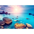 thumbnail image 2 of wall26 - Fantastic Morning Blue Sea Glowing by Sunlight. Dramatic Scene. - Removable Wall Mural | Self-Adhesive Large Wallpaper - 66x96 inches, 2 of 5