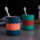 thumbnail image 5 of 4 Pcs Toothbrush Cups, Reusable Plastic Organizer Brush Holder for Adults Kids - Cartoon Monster, Green Blue, Light Pink, Off White, 10*8*8cm, 5 of 5