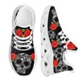 thumbnail image 1 of Zapatillas deportivas gruesas con estampado floral de calavera y rosas para mujer, zapatos de plataforma de otoño, talla grande 44, 45 y 46, 1 of 6