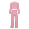 thumbnail image 3 of XFLWAM 2 Piece Outfits for Women Sweatsuit Oversized Long Sleeve Crop Sweatshirt Casual Fall Sets Solid Color Cozy Tacksuit Set, 3 of 5