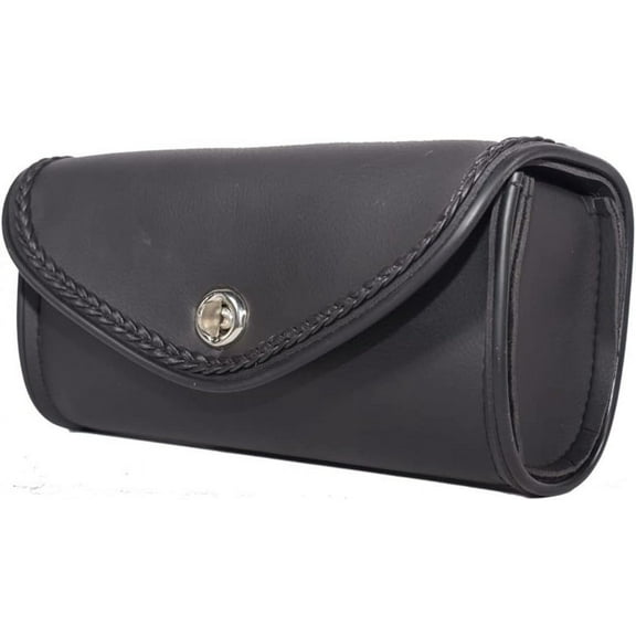 Dream Apparel Motorcycle Windshield Bags With Braid Motorcycle Handle Bar Bags Storage Tool Bags for Motorcycles and Power Black, 10" x 3" x 5"