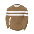 thumbnail image 5 of Mens Waffle Knit Shirt Striped Graphic Long Sleeve Thermal Pullover Stretch Crewneck Top Gym Loungewear, 5 of 5
