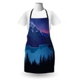thumbnail image 3 of Adventure Apron, Illustration of a Mountainous Landscape Scene and a Forest at Night, Unisex Kitchen Bib with Adjustable Neck for Cooking Gardening, Adult Size, Blue Night Blue and Pink, by Ambesonne, 3 of 4