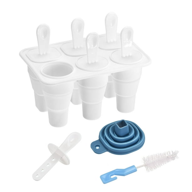 Moldes plegables para paletas de hielo Unique Bargains 6 piezas color blanco