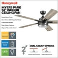 thumbnail image 3 of Honeywell Myers Park 52" Ceiling Fan w/ Remote, & Reversible Blades, Matte Black, 3 of 10