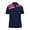 Navy/Red/White, variant on Monterey Club Men's Palm Leaves Print Block Golf Polo Shirt #1696