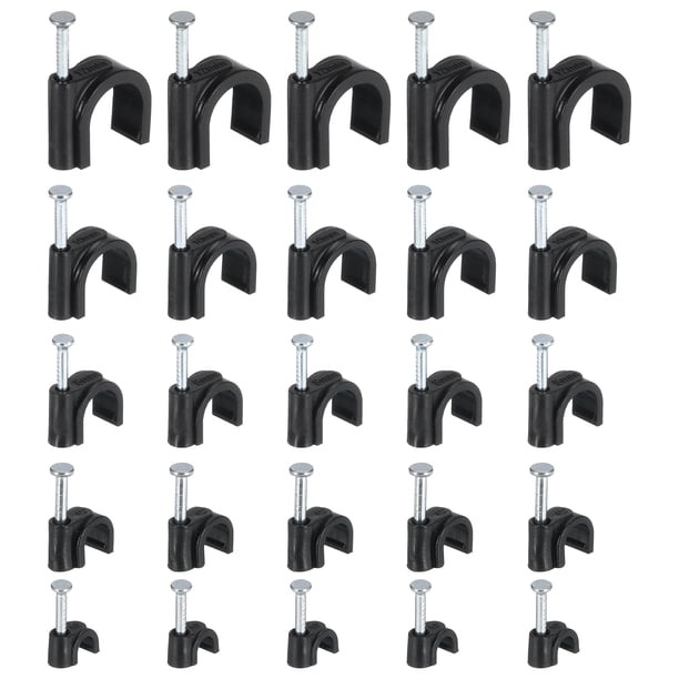 500 Paquete de Mini Clips de Cable con Clavos de Alambre 4/6/8/10/12MM para Gestión de Cables Montados en Pared Cables de Extensión 1 Set
