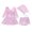 Pink, variant on Girls Swimsuit 3 Piece with Skirt and Matching Swim Cap Cute Ruffle Tankini Set for Big Kids