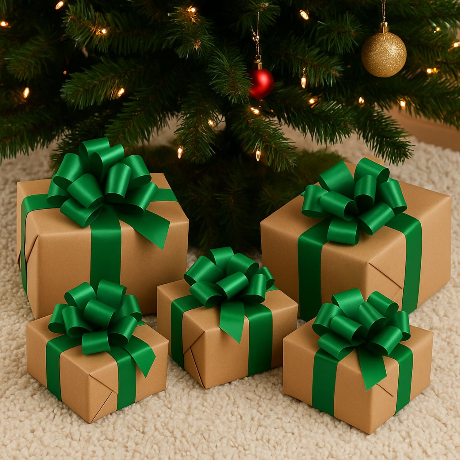 LoonBalloon #9 Perfect Gift Bow 5.5 inches‚ Emerald Green (10-Pack)