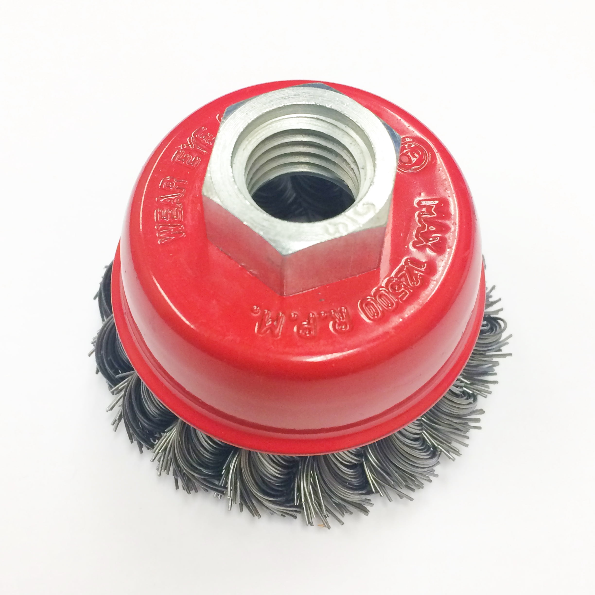 Robtec Twist Wire Cup Brush, 6" x 5/8"-11 Threaded Arbor