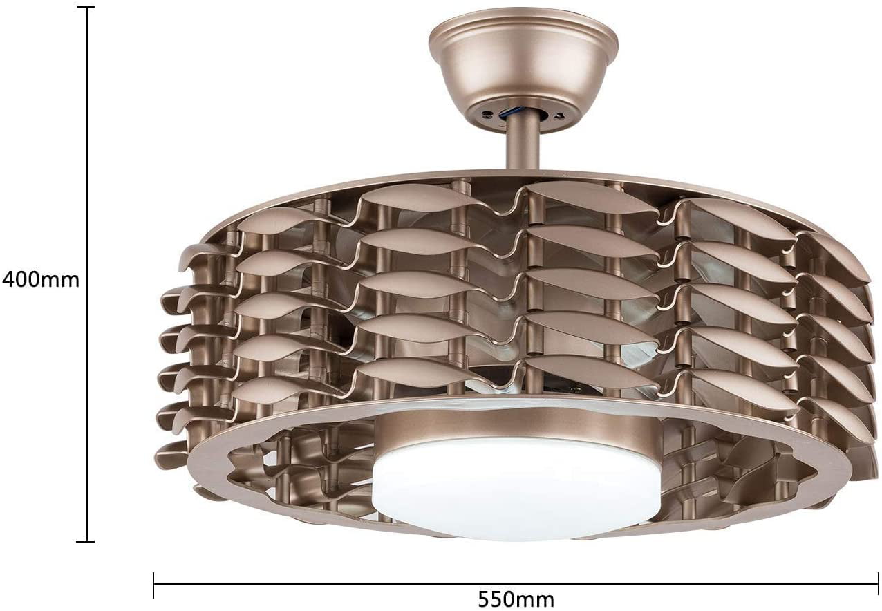 Details about   Bladeless Ceiling Fan Light 22" Dimmable LED Lamp 3 speed Chandelier w/Remote US 