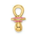 thumbnail image 2 of Diamond2Deal 14K Yellow Gold 3-D with Pink Enamel Pacifier Pendant for Women (L- 0.9 in, W- 0.35 in), 2 of 4