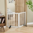 thumbnail image 3 of Smart FENDEE Bamboo Dog Gates for Doorways Freestanding Pet Gate, 2 Support Feet, 24"H, White, 3 of 7
