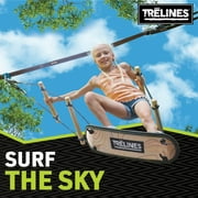 Trelines: Treboard Surfin Swing - Skateboard Inspired Swing Deck, Rope Suspended, Twist-Turn-Perform Stunts, Sit Or Stand, Outdoor, Adults & Kids 5+