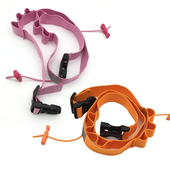 2 Pieces Race Number Belt with 6 Gel Loops for Running Cycling Triathlon Marathonpink + orange