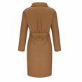 thumbnail image 5 of VEKDONE 2026 Women Elegant Notched Collar Solid Color Mid-Length Double Breasted Slim Fit Wool Blend Trench Pea Coat Overcoat Khaki XL, 5 of 6