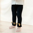 thumbnail image 3 of Kids Girls Knitted Leggings Girls Cotton Cable Knit Classic Solid Ankle Leggings Pants Footless Tights Autumn Winter Children Bowknot Legging Pant 6-12MBlack, 3 of 5